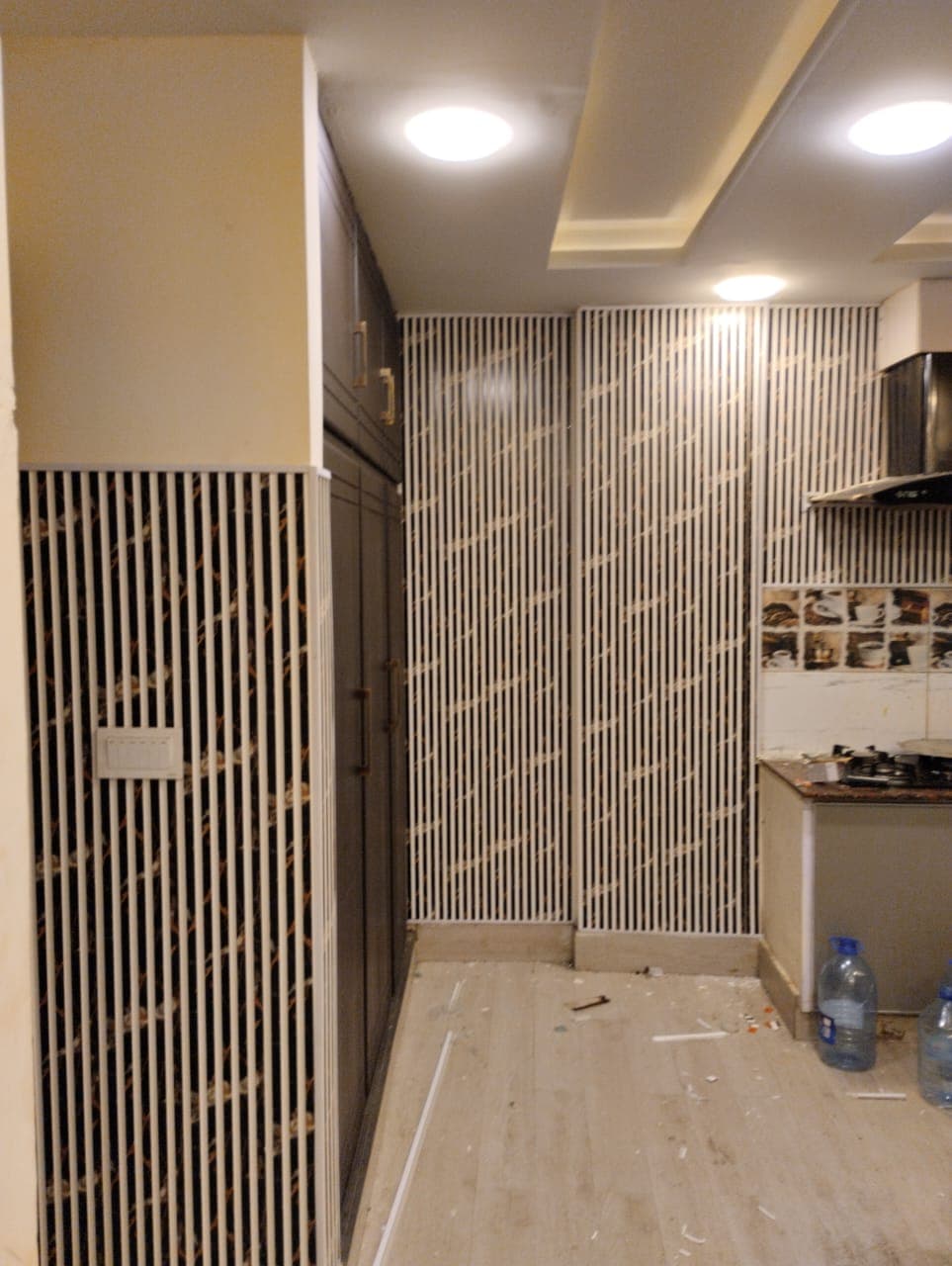 Grey Striped Bathroom Tiles