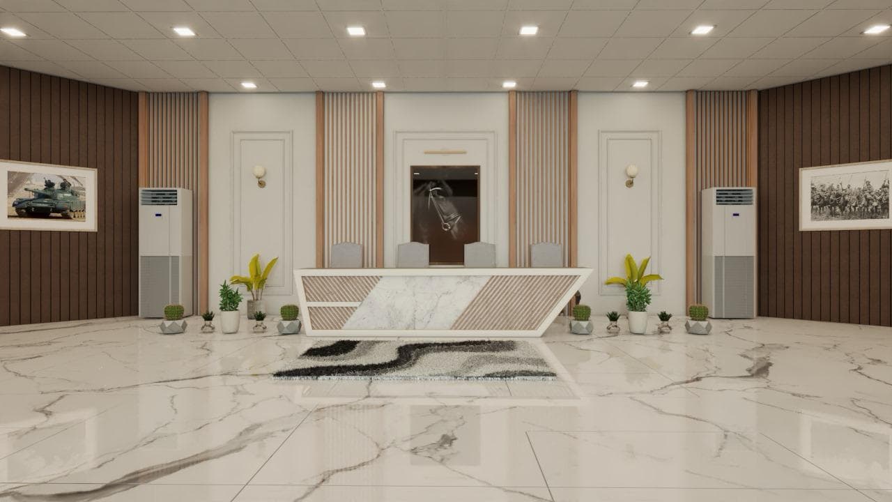 White Reception Floor Tiles